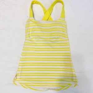 Yellow stripe Lululemon top with padding